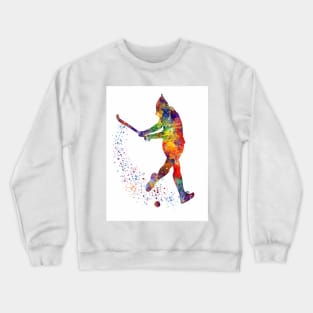 Girl Field Hockey Player Watercolor Sport Crewneck Sweatshirt